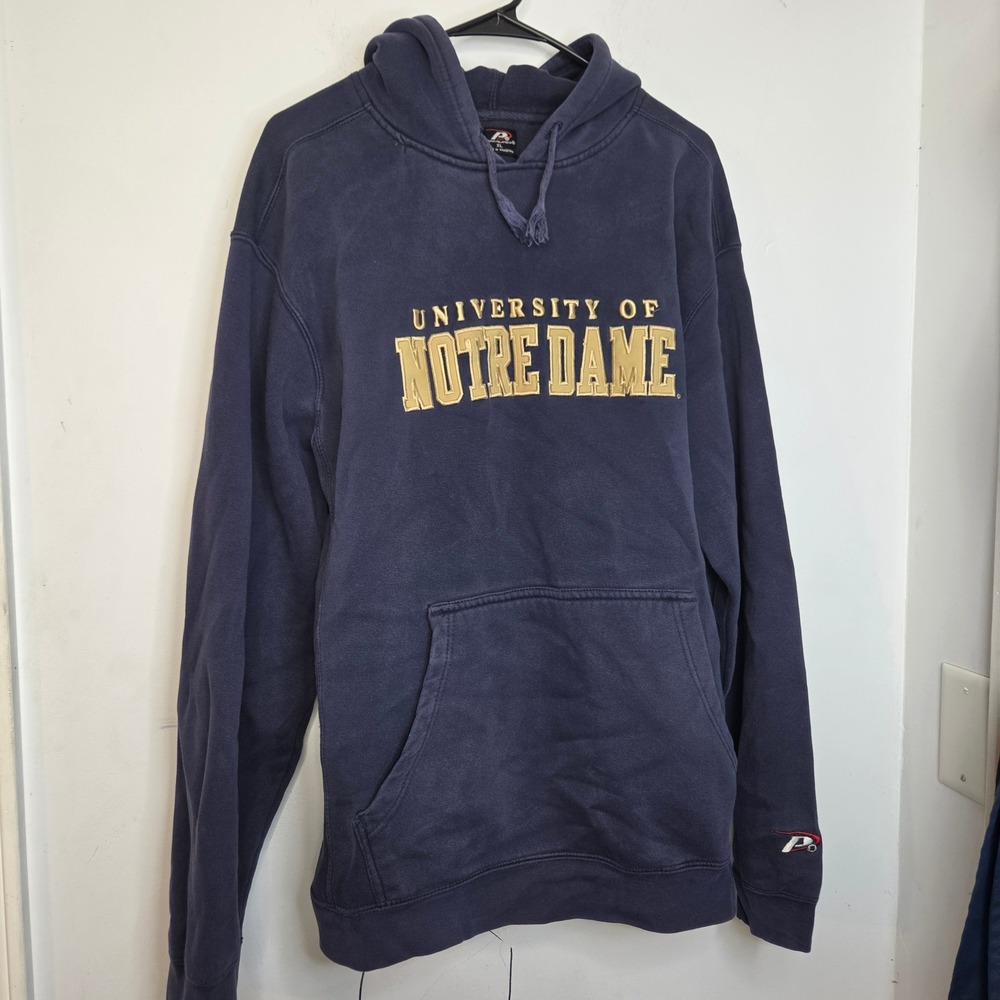 Pro Player Notre Dame Fighting Irish Hoodie Mens XL Navy Blue Embroidered Logo